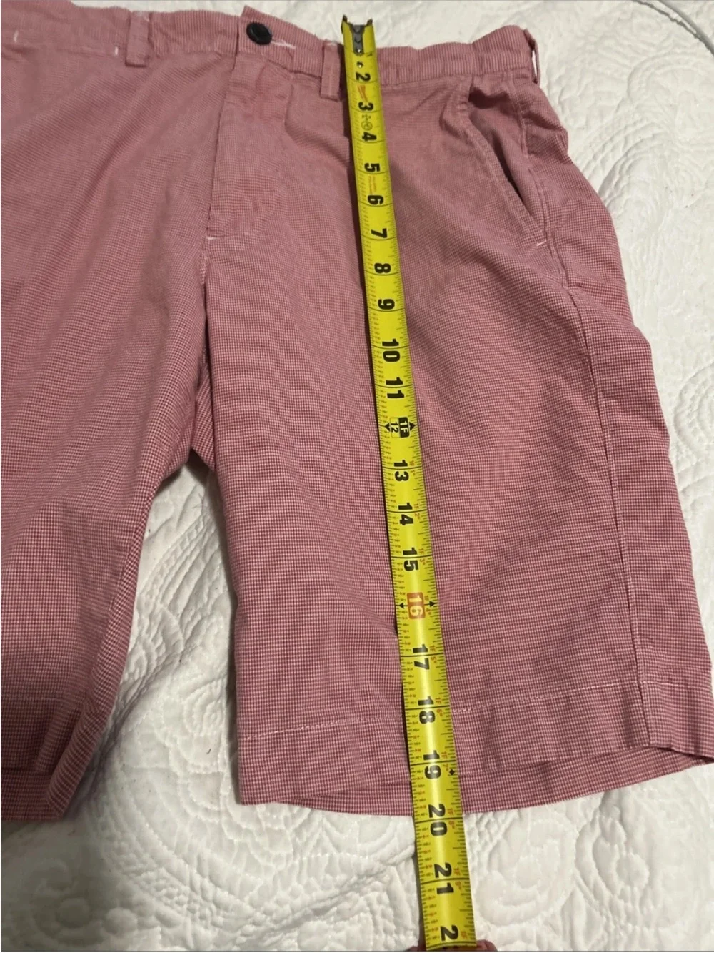 J. Crew Men's Flat-Front Shorts Red Gingham Preppy Coastal Classic Size 30